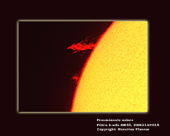 Proeminente solare, 21.03.2012, cu filtru h-alfa