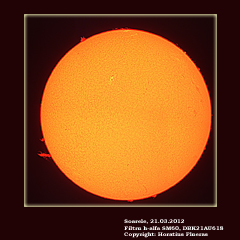 Soarele in 21.03.2012 cu filtru h-alfa